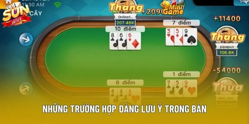 Những trường hợp đáng lưu ý trong bàn